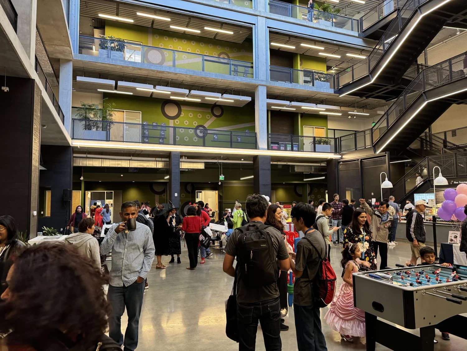 Families filling the Amazon atrium at the Bring Your Kid to Work event